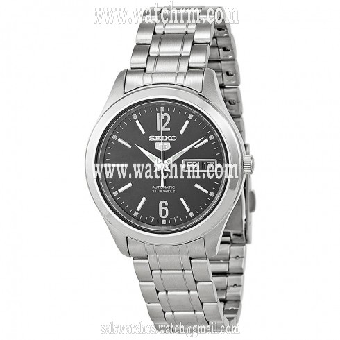 Seiko 5 Automatic Black Dial Stainless Steel Men's Watch SNKM57