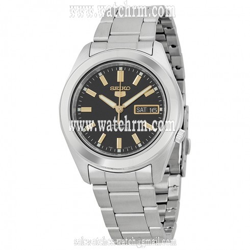 Seiko 5 Automatic Black Dial Stainless Steel Men's Watch SNKM67