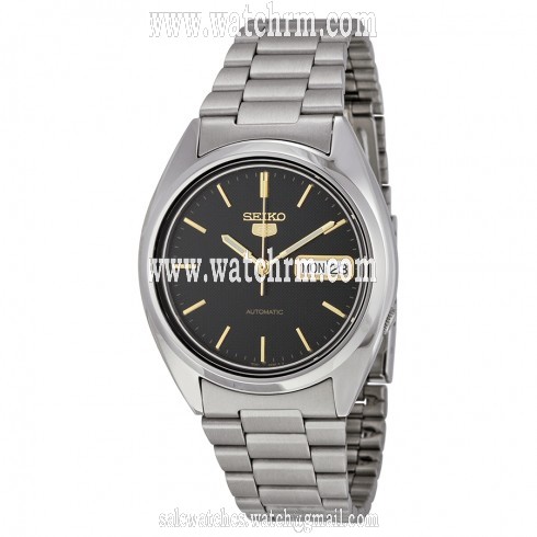 Seiko 5 Black Dial Stainless Steel Automatic Men's Watch SNXG53