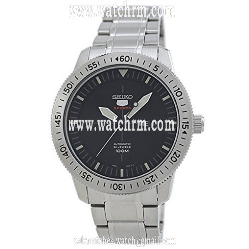 Seiko 5 Automatic Black Dial Stainless Steel Men's Watch SRP563