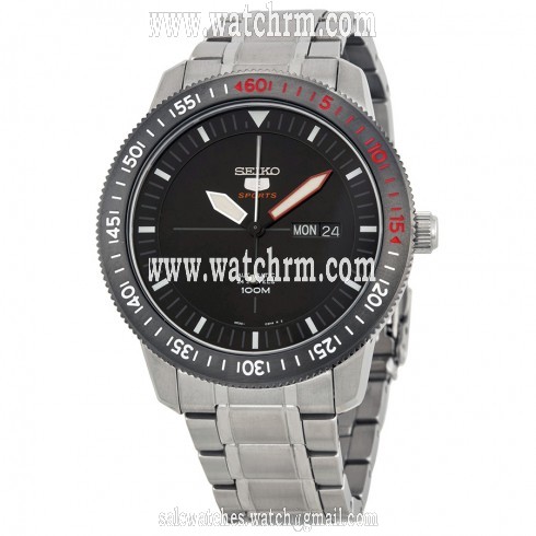 Seiko 5 Automatic Black Dial Stainless Steel Men's Watch SRP567