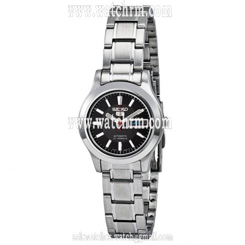 Seiko 5 Automatic Black Dial Stainless-Steel Bracelet Ladies Watch SYMD95