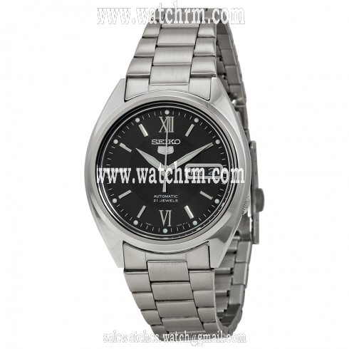 Seiko 5 Automatic Blkack Dial Stainless Steel Men's Watch SNKH45