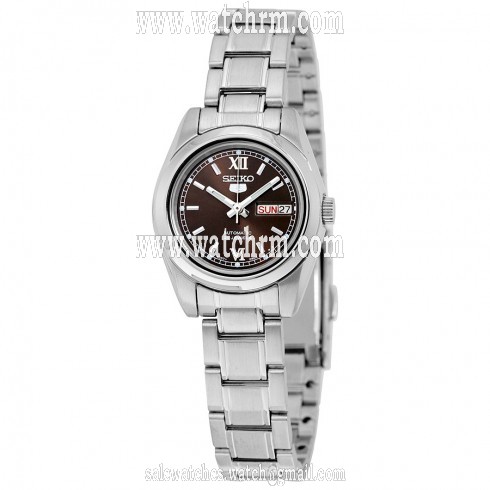 Seiko 5 Automatic Brown Dial Stainless Steel Ladies Watch SYMK25