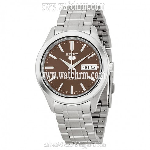 Seiko 5 Automatic Brown Dial Stainless Steel Men's Watch SNKM45