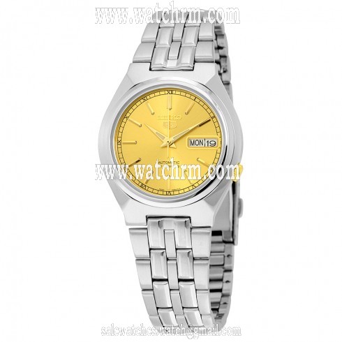 Seiko 5 Automatic Champagne Dial Stainless Steel Men's Watch SNK303