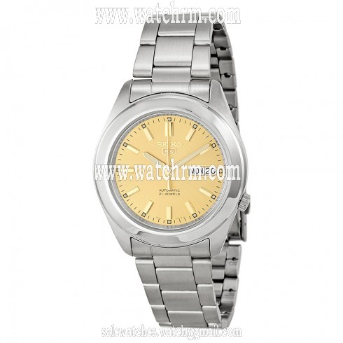 Seiko 5 Automatic Champagne Dial Stainless Steel Men's Watch SNKM63