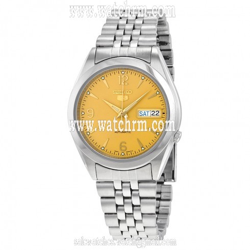 Seiko 5 Automatic Gold Dial Stainless Steel Men's Watch SNK133