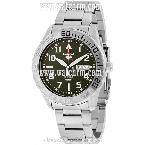 Seiko 5 Automatic Green Dial Stainless Steel Men's Watch SRP751