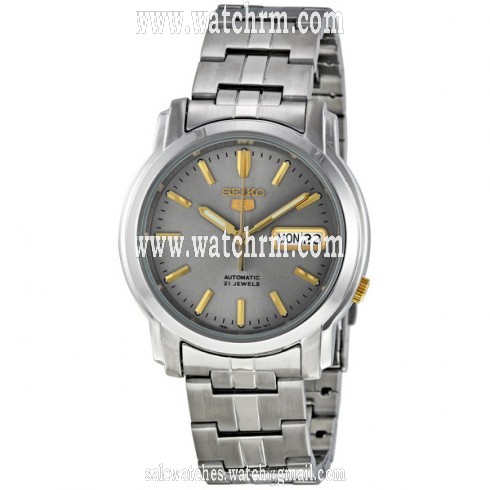Seiko 5 Automatic Grey Dial Link Bracelet Men's Watch SNKK67