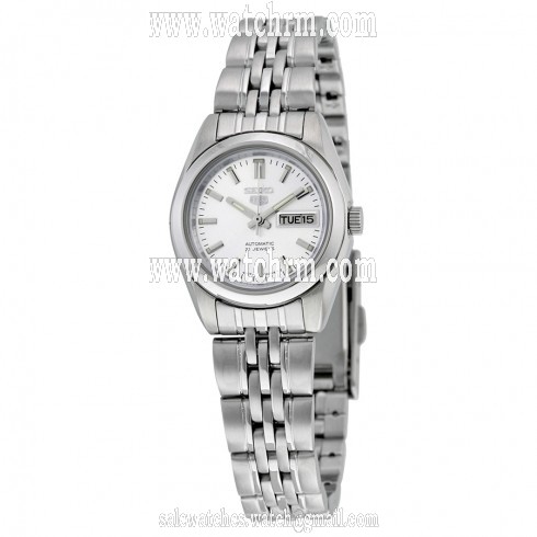 Seiko 5 Automatic Silver Dial Stainless Steel Ladies Watch SYMA27