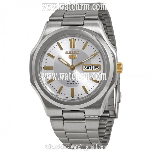 Seiko 5 Automatic Silver Dial Stainless Steel Men's Watch SNKK43
