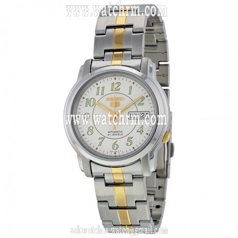Seiko 5 Automatic Silver Dial Two-tone Men's Watch SNKL95