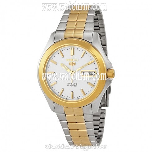 Seiko 5 Automatic Silver Dial Two-tone Men's Watch SNKK94