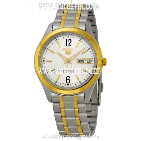 Seiko 5 Automatic Silver Dial Two-tone Men's Watch SNKM58
