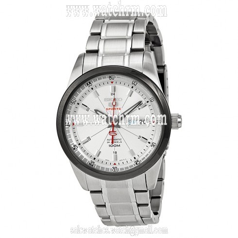 Seiko 5 Automatic White Dial Stainless Steel Bracelet Men's Watch SRP413
