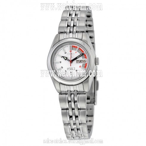 Seiko 5 Automatic White Dial Stainless Steel Ladies Watch SYMA41