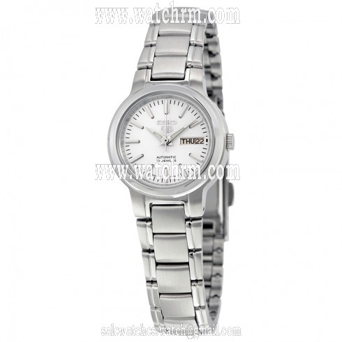Seiko 5 Automatic White Dial Stainless Steel Ladies Watch SYME39