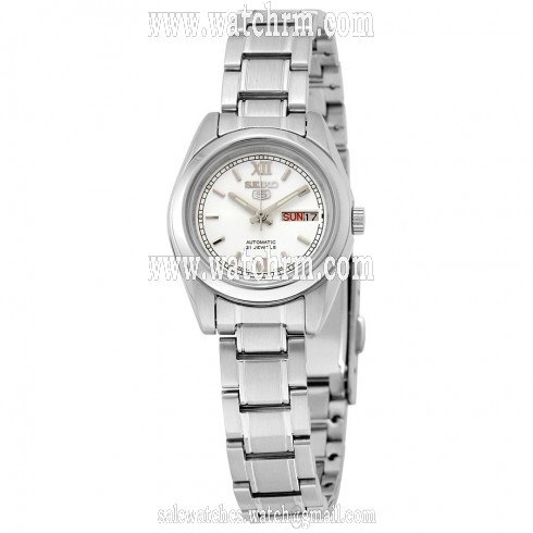Seiko 5 Automatic White Dial Stainless Steel Ladies Watch SYMK23