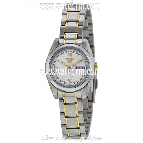 Seiko 5 Automatic White Dial Stainless Steel Ladies Watch SYMK29