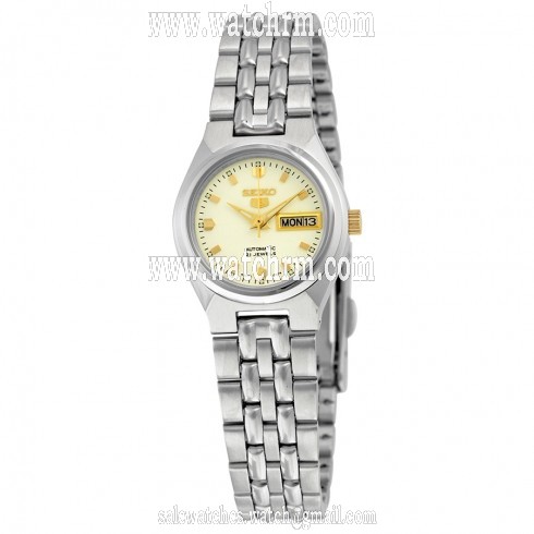 Seiko 5 Automatic White Dial Stainless Steel Ladies Watch SYMK41