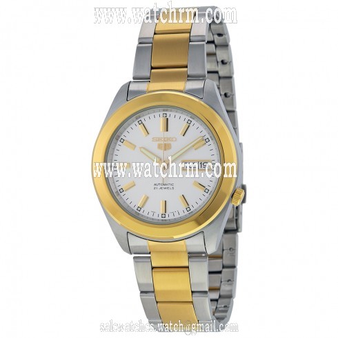 Seiko 5 Automatic White Dial Two-tone Men's Watch SNKM70