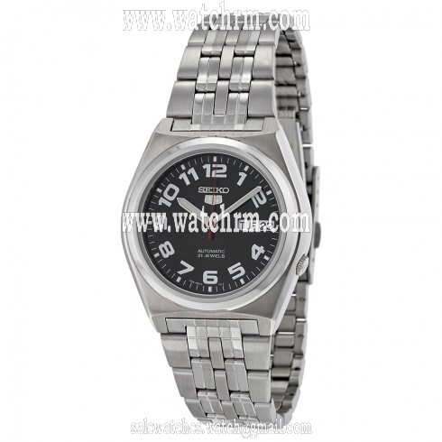 Seiko 5 Black Dial Automatic Stainless Steel Men's Watch SNK655