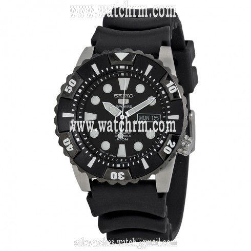 Seiko 5 Black Dial Automatic Stainless Steel Men's Watch SNZJ19