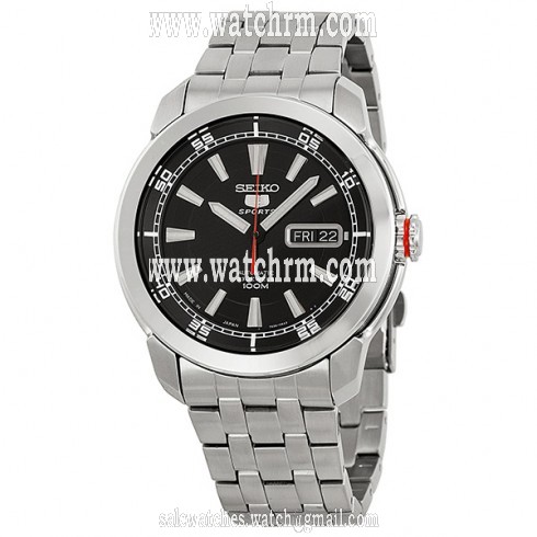 Seiko 5 Black Dial Automatic Stainless Steel Men's Watch SNZH63J1
