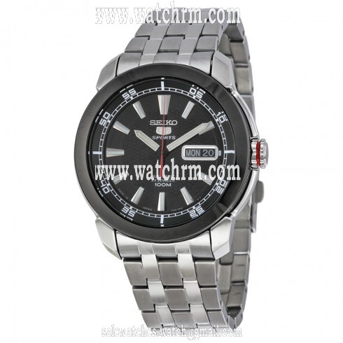 Seiko 5 Black Dial Automatic Stainless Steel Men's Watch SNZH65J1