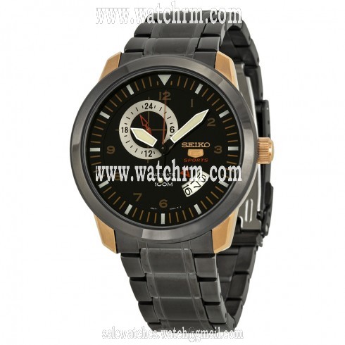 Seiko 5 Black Dial Gunmetal-plated Men's Watch SSA212K1