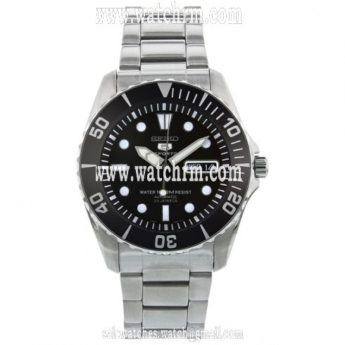 Seiko 5 Black Dial Stainless Steel Automatic Men's Watch SNZF17