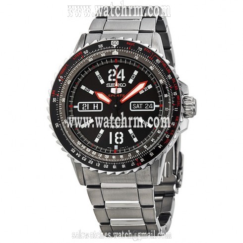 Seiko 5 Black Dial Stainless Steel Automatic Men's Watch SRP353