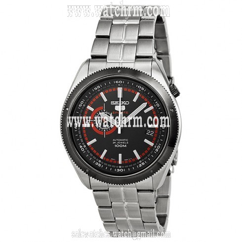 Seiko 5 Black Dial Stainless Steel Automatic Men's Watch SSA069