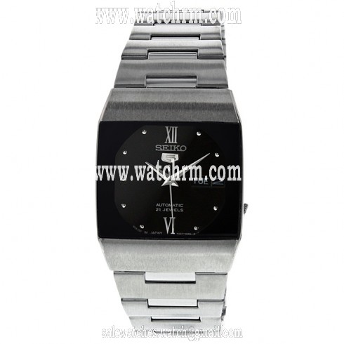 Seiko 5 Black Dial Stainless Steel Mechanical Ladies Watch SNY011
