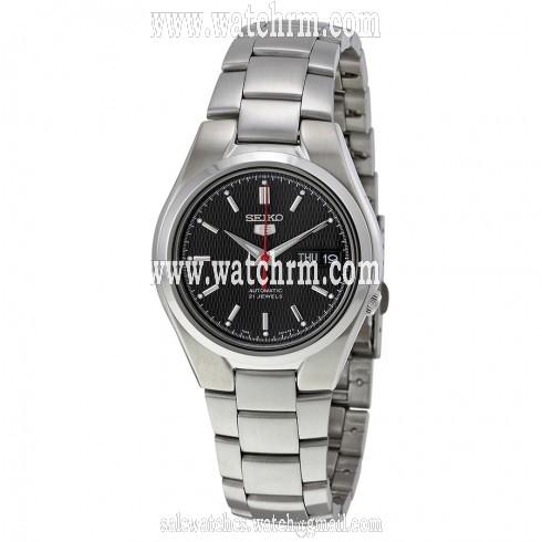 Seiko 5 Black Dial Stainless Steel Men's Watch SNK607