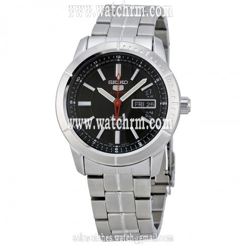 Seiko 5 Black Dial Stainless Steel Men's Automatic Watch SRP337