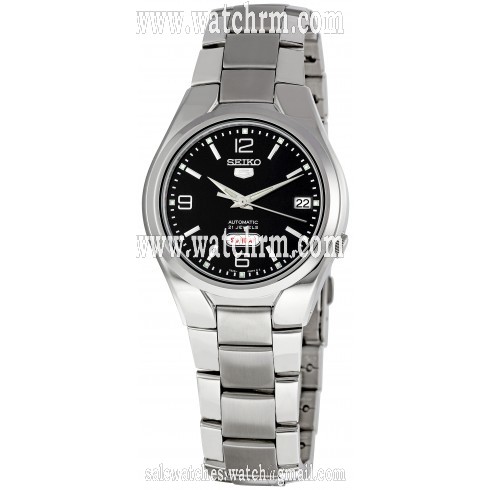 Seiko 5 Black Dial Stainless Steel Men's Watch SNK623