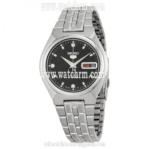 Seiko 5 Black Dial Stainless Steel Men's Watch SNKL71