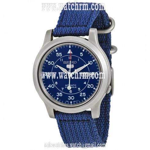 Seiko 5 Blue Dial Blue Canvas Men's Watch SNK807