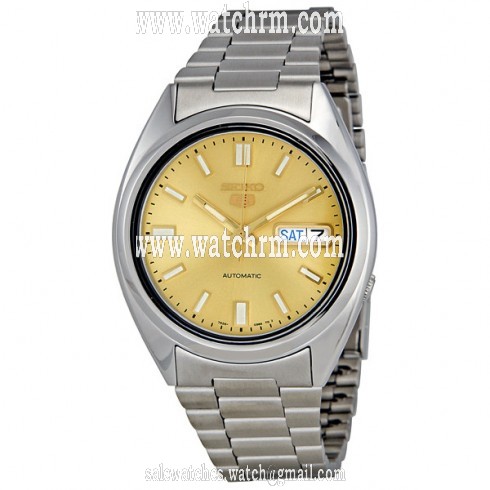 Seiko 5 Champagne Dial Automatic Stainless Steel Men's Watch SNXS81