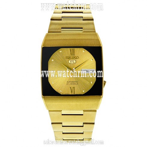 Seiko 5 Champagne Dial Gold Tone Ladies Watch SNY012J1
