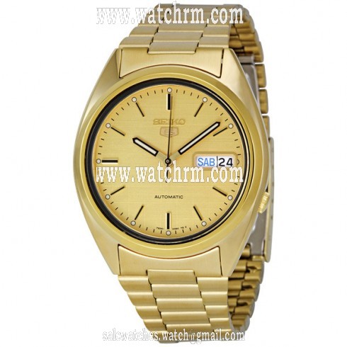 Seiko 5 Gold Tone Automatic Men's Watch SNXL72