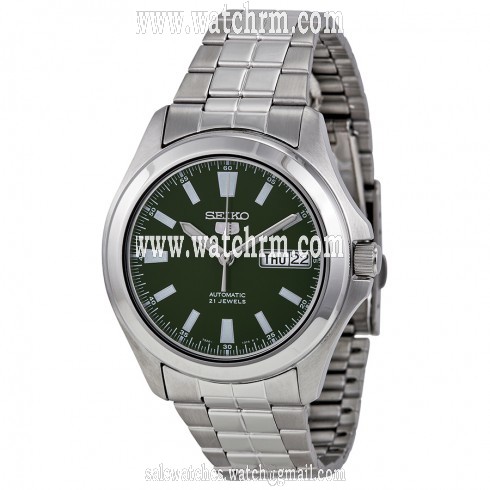 Seiko 5 Green Dial Stainless Steel Automatic Men's Watch SNKL05