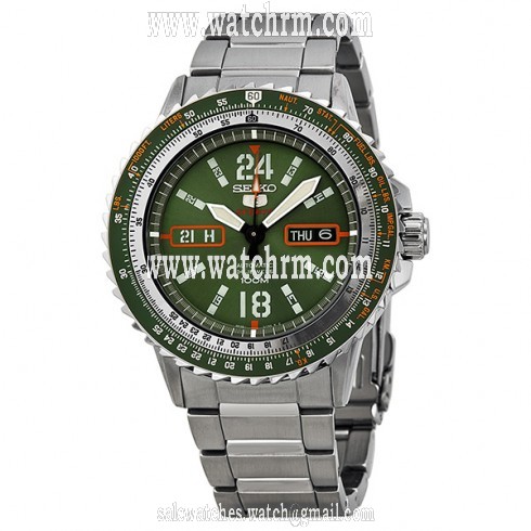 Seiko 5 Green Dial Stainless Steel Automatic Men's Watch SRP349