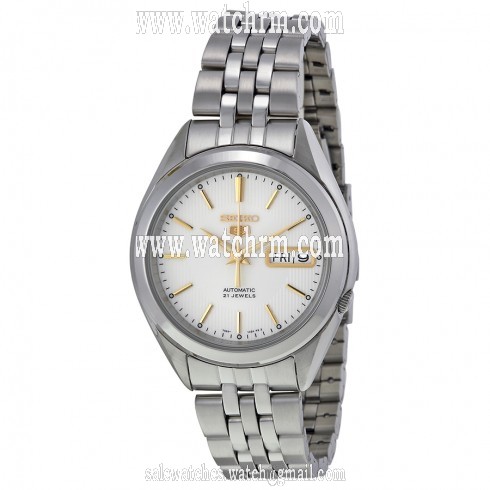 Seiko 5 Silver Dial Stainless Steel Men's Watch SNKL17