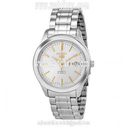 Seiko 5 Silver Dial Stainless Steel Men's Watch SNKM43