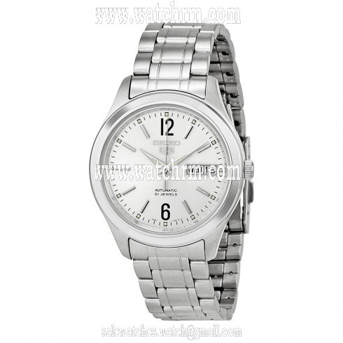 Seiko 5 Silver Dial Stainless Steel Men's Watch SNKM53