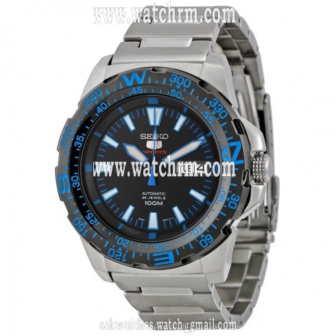 Seiko 5 Sport Automatic Black Dial Stainless Steel Men's Watch SRP543
