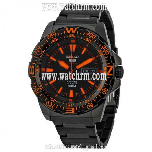 Seiko 5 Sport Automatic Black Dial Stainless Steel Men's Watch SRP547